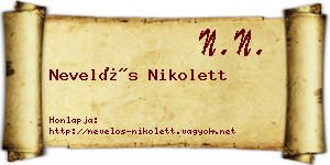 Nevelős Nikolett névjegykártya